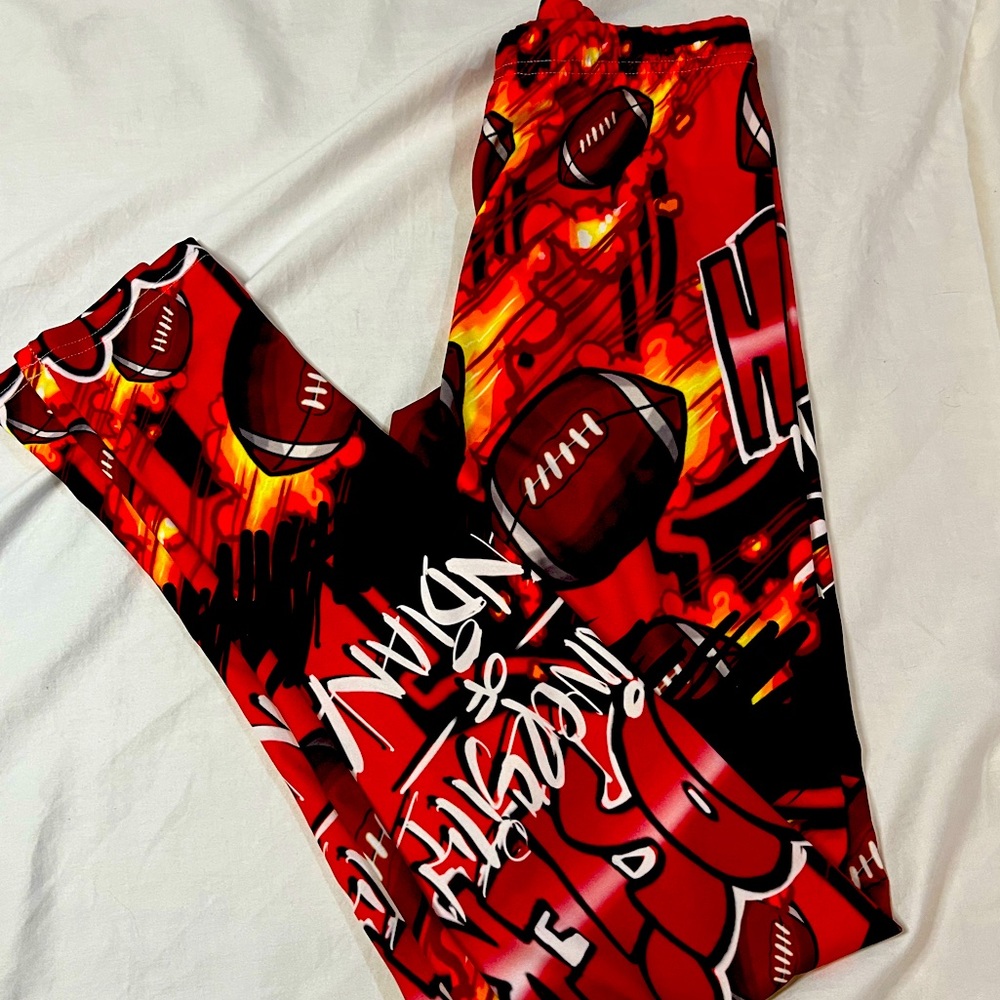 University of Indiana tailgate/ game day football leggings by Penelope Wildberry